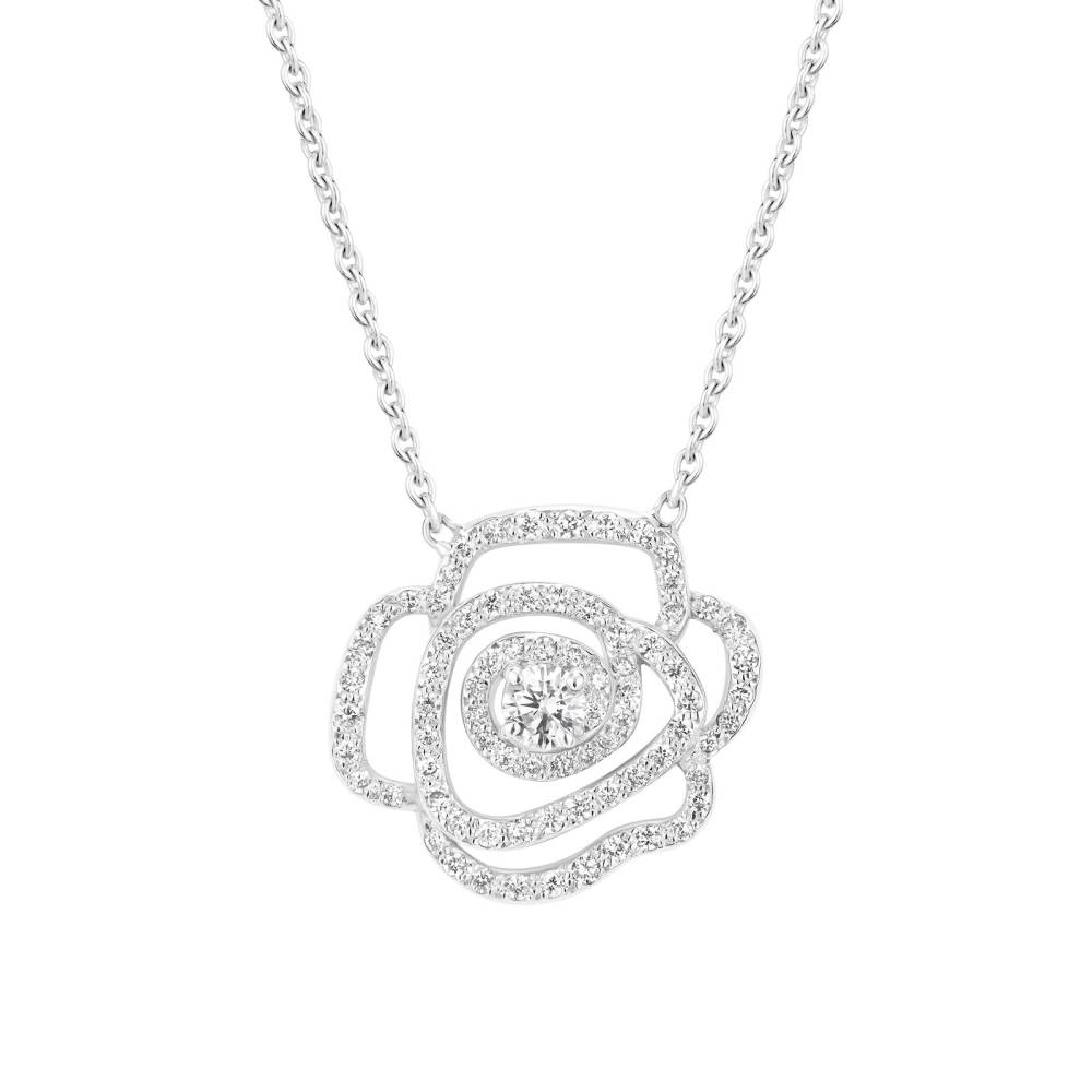 Pendentif Or blanc Diamant PrimaRosa Alta 2