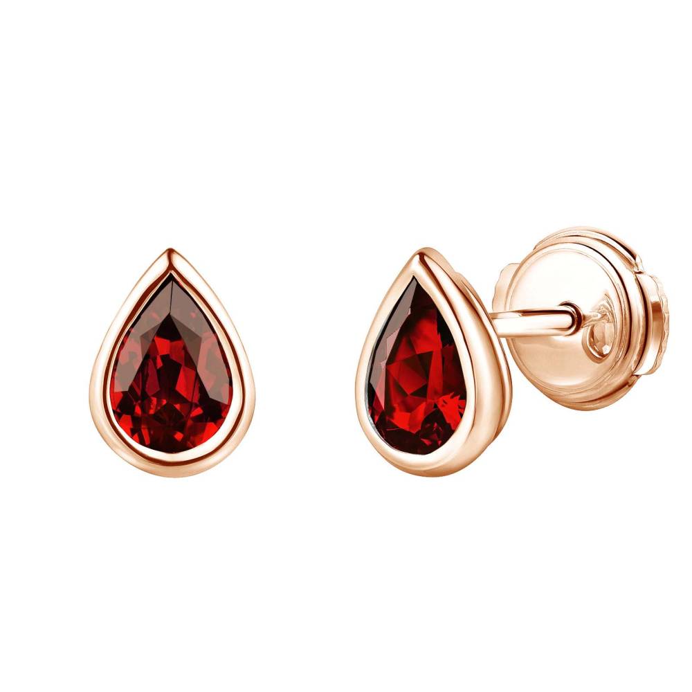 Earrings Rose gold Garnet Gemmyorama 2