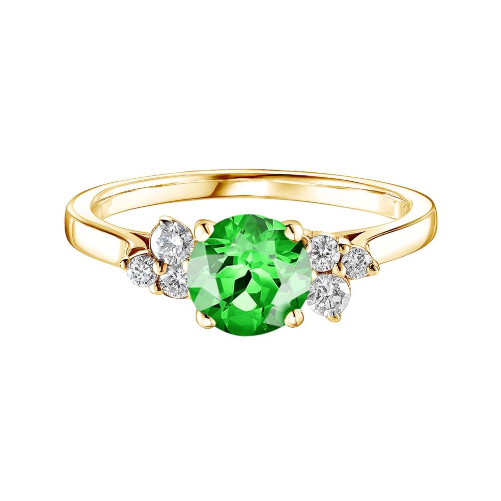 Bague Or jaune Tsavorite et diamants Baby EverBloom 6 mm 2