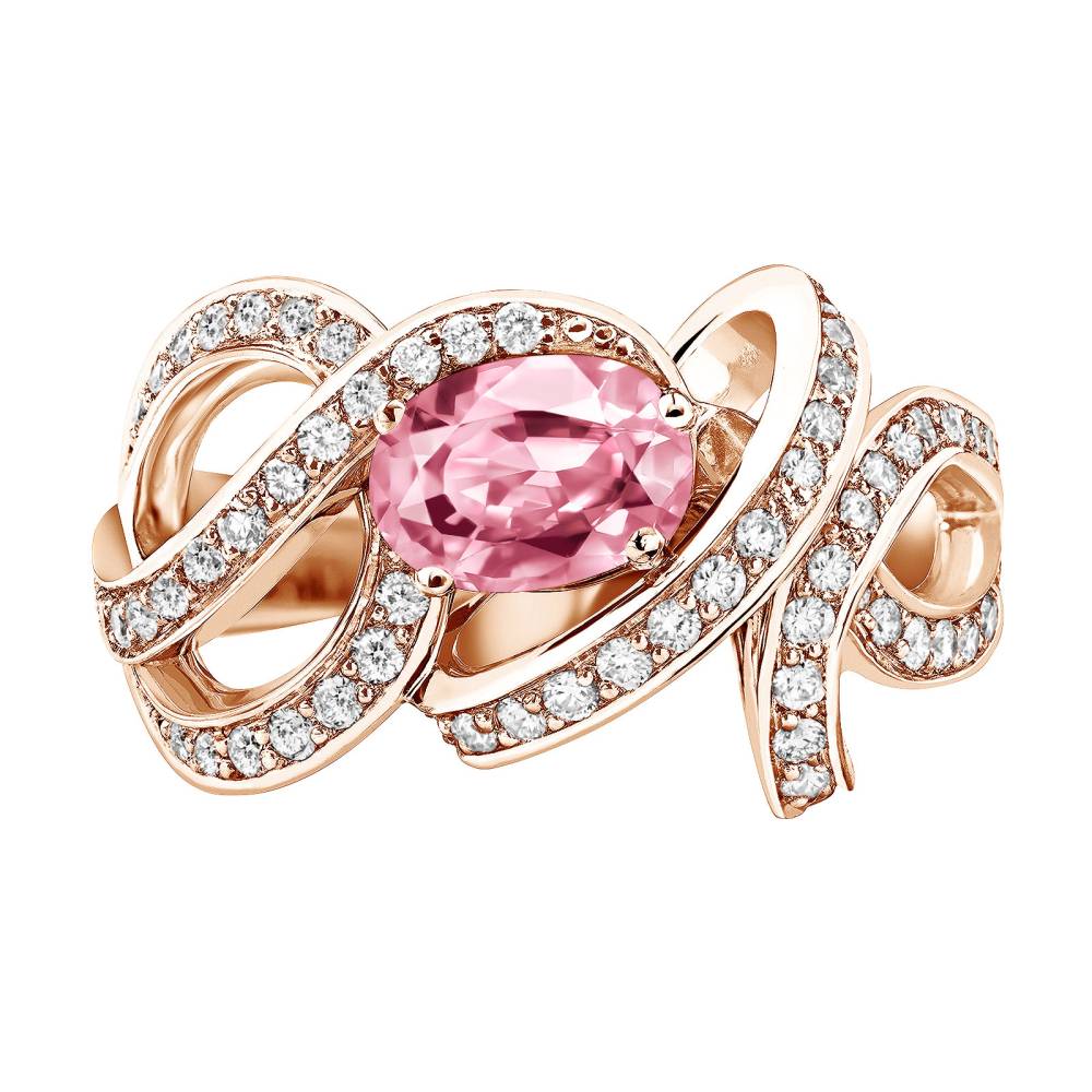 Ring Roségold Turmalin und diamanten Olympia 2