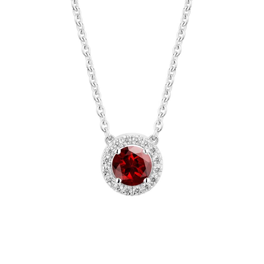 Pendant White gold Garnet and diamonds Rétromantique S 2