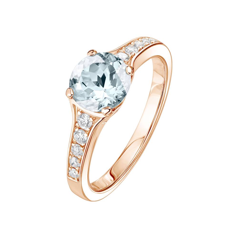 Ring Roségold Aquamarin und diamanten Victoria 2