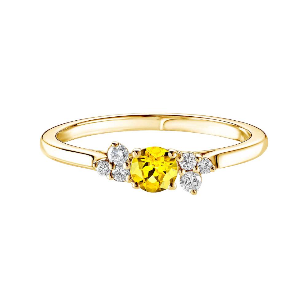 Bague Or jaune Saphir Jaune et diamants Baby EverBloom 2