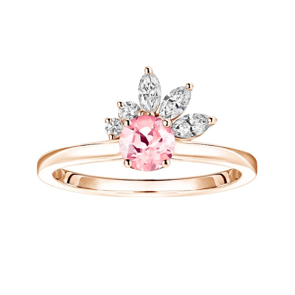 Bague Or rose Tourmaline et diamants Little EverBloom 2