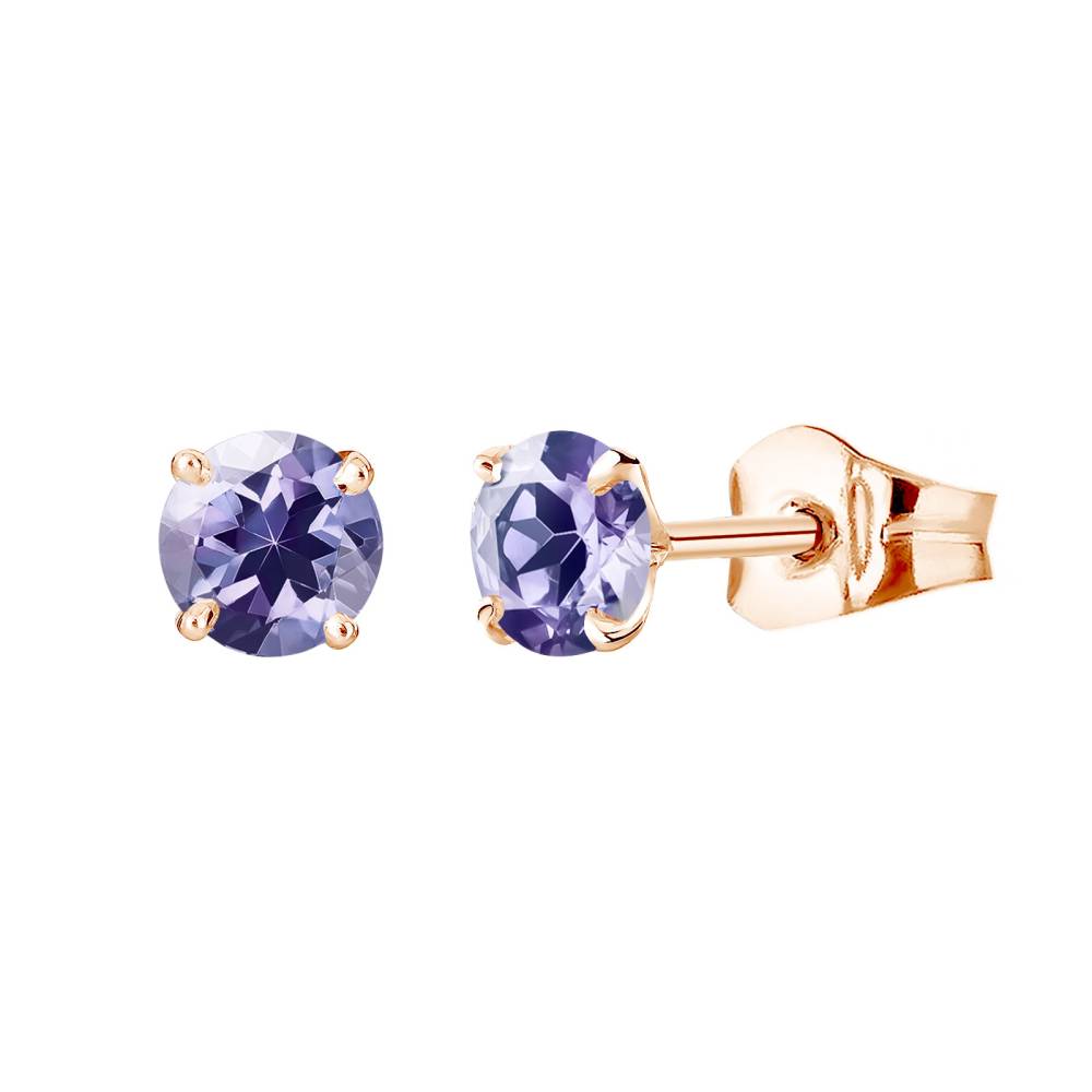 Earrings Rose gold Tanzanite Lady XL 2