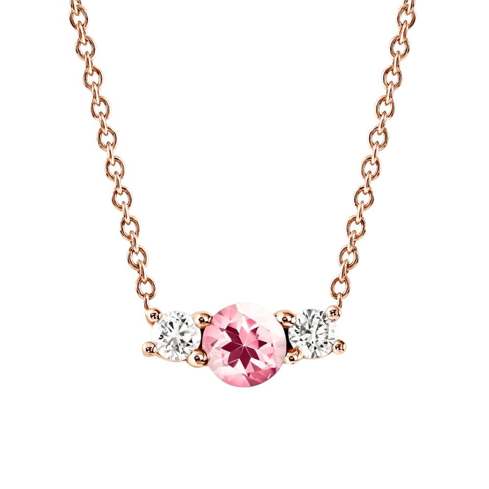 Pendentif Or rose Tourmaline et diamants Lady Duo 2