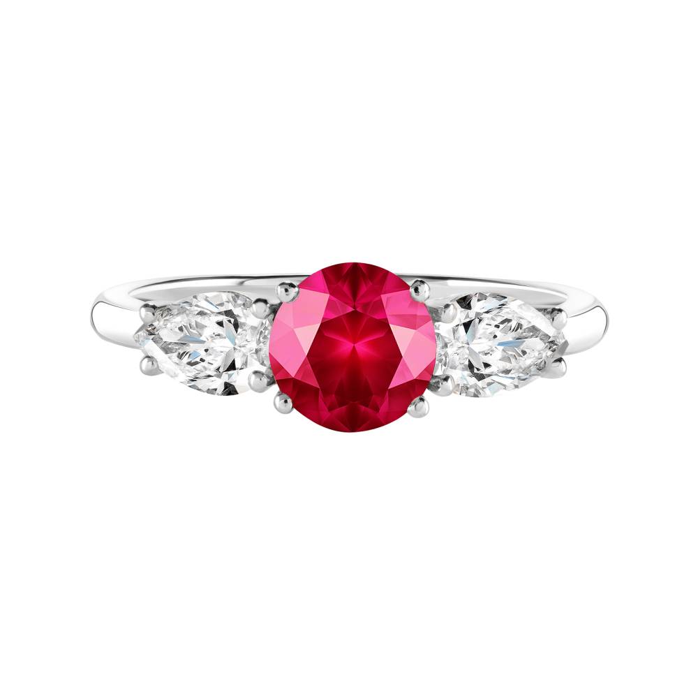 Bague Or blanc Rubis et diamants Lady Duo de Poires 2