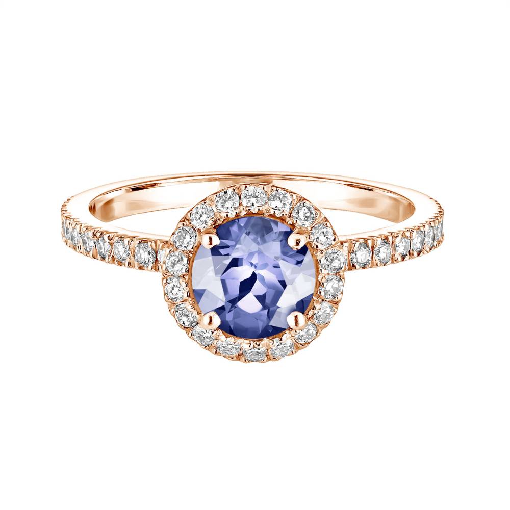 Ring Rose gold Tanzanite and diamonds Rétromantique L Pavée 2