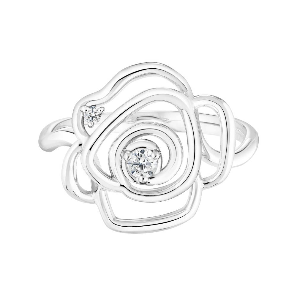 Bague Or blanc Diamant PrimaRosa Duo 2