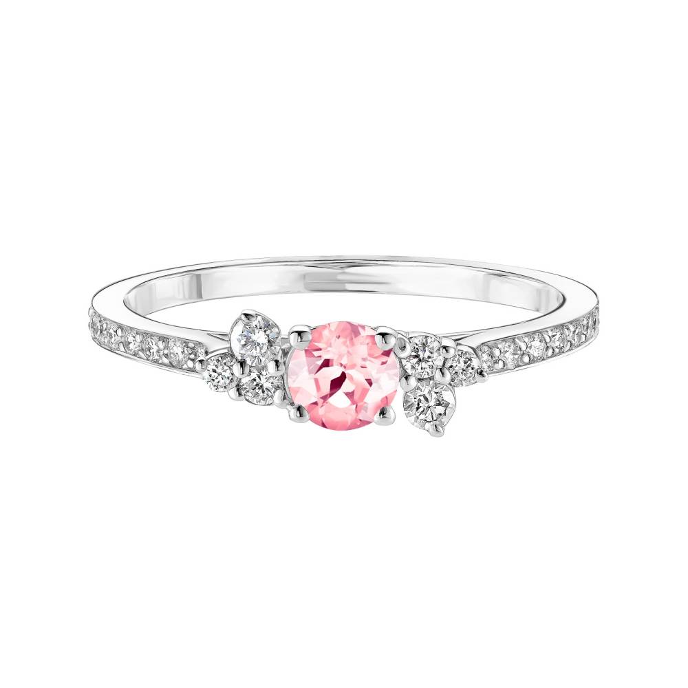 Bague Or blanc Tourmaline et diamants Baby EverBloom Pavée 2