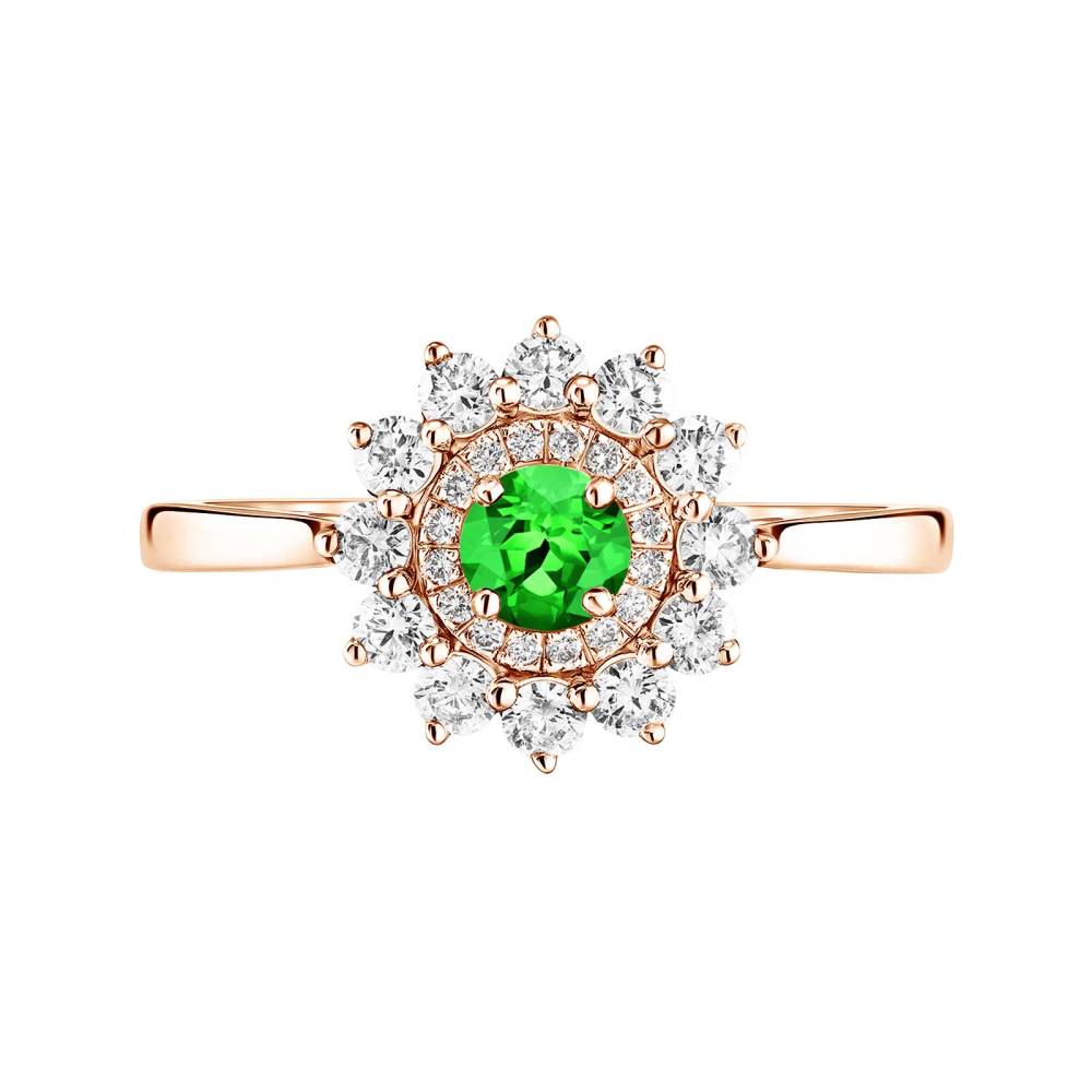 Bague Or rose Tsavorite Lefkos 4 mm 2