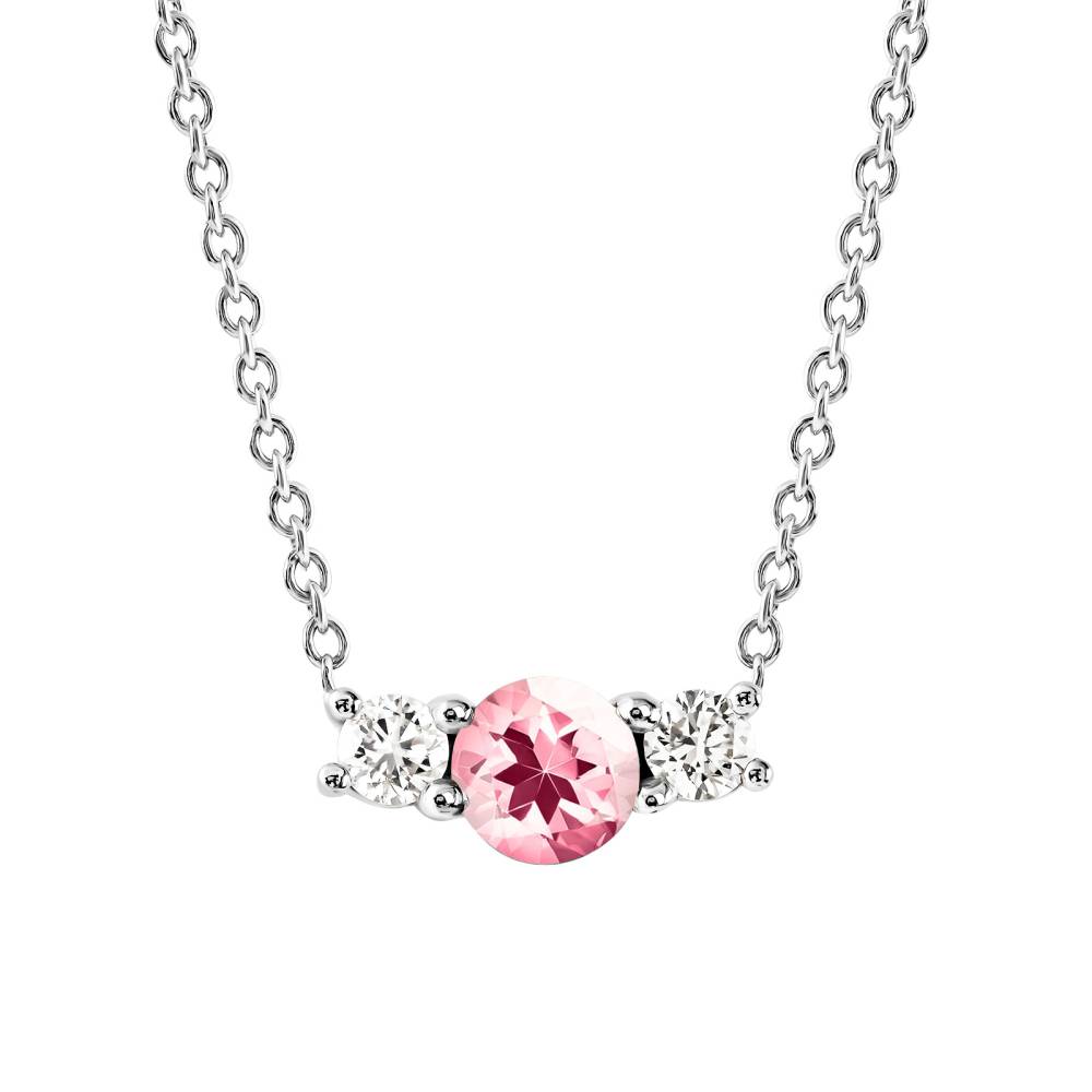 Pendentif Or blanc Tourmaline et diamants Lady Duo 2