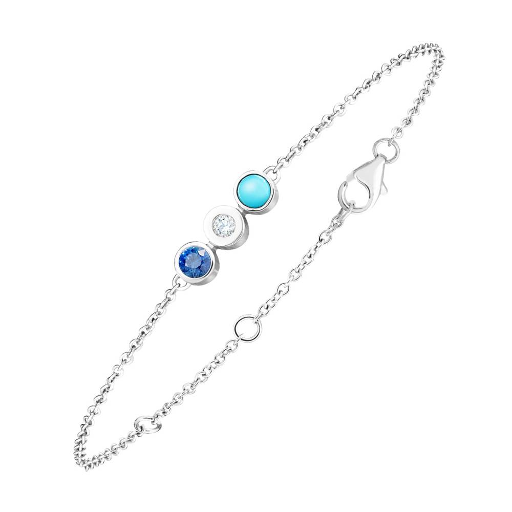 Bracelet Argent Gemmyorama Trio Bleu 2