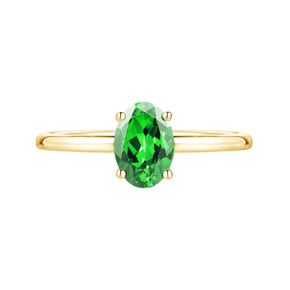 Bague Or jaune Tsavorite Lady Ovale 2