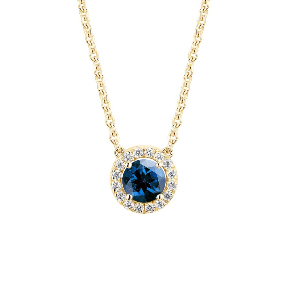 Pendant Yellow gold Sapphire and diamonds Rétromantique S 2