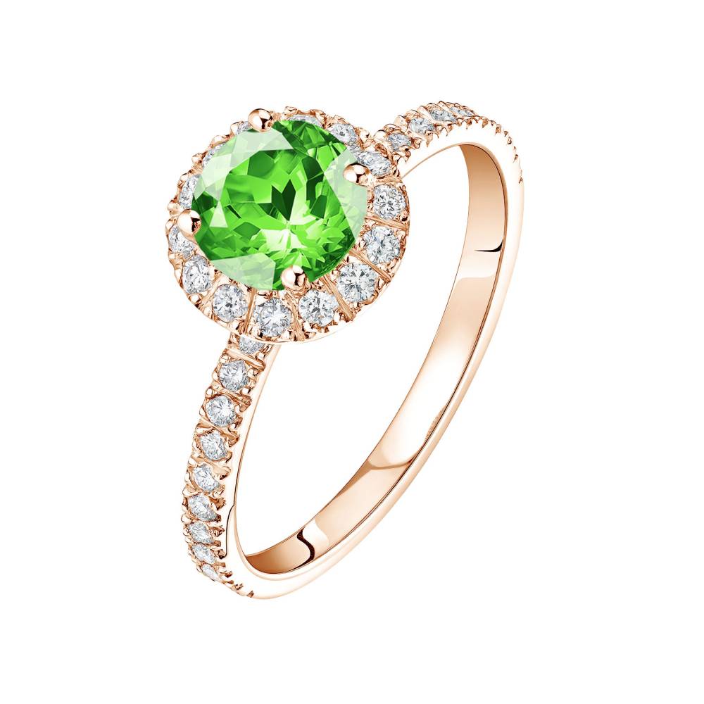 Ring Roségold Tsavorit und diamanten Rétromantique L Pavée 2