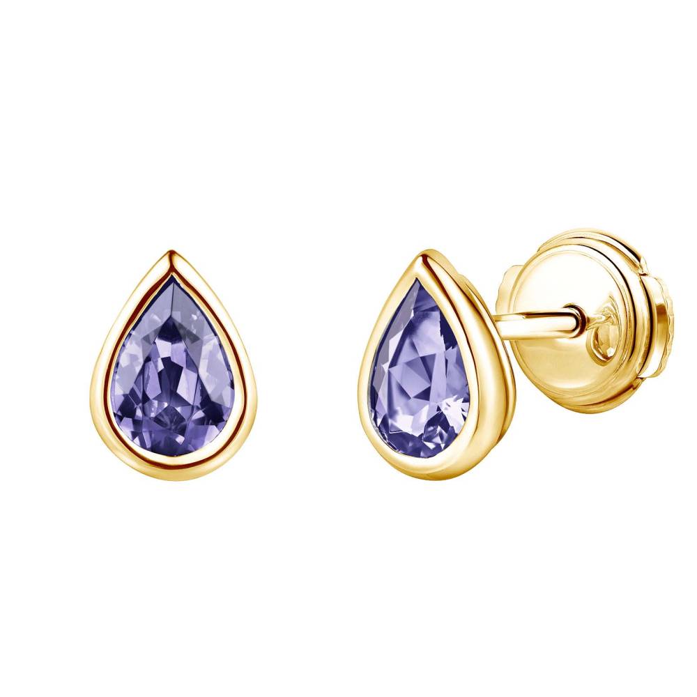 Earrings Yellow gold Tanzanite Gemmyorama 2