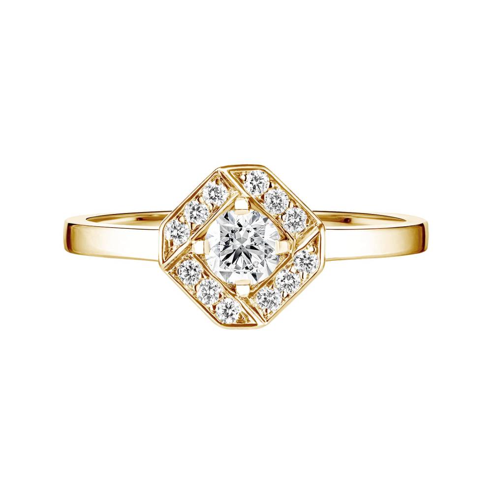 Ring Yellow gold Diamond Plissage Rond 4 mm 2