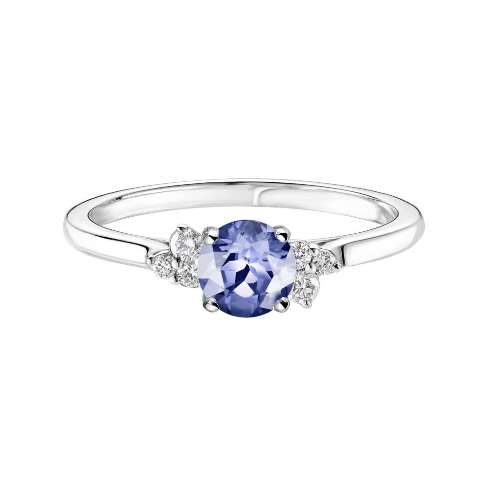 Ring White gold Tanzanite and diamonds Baby EverBloom 5 mm 2