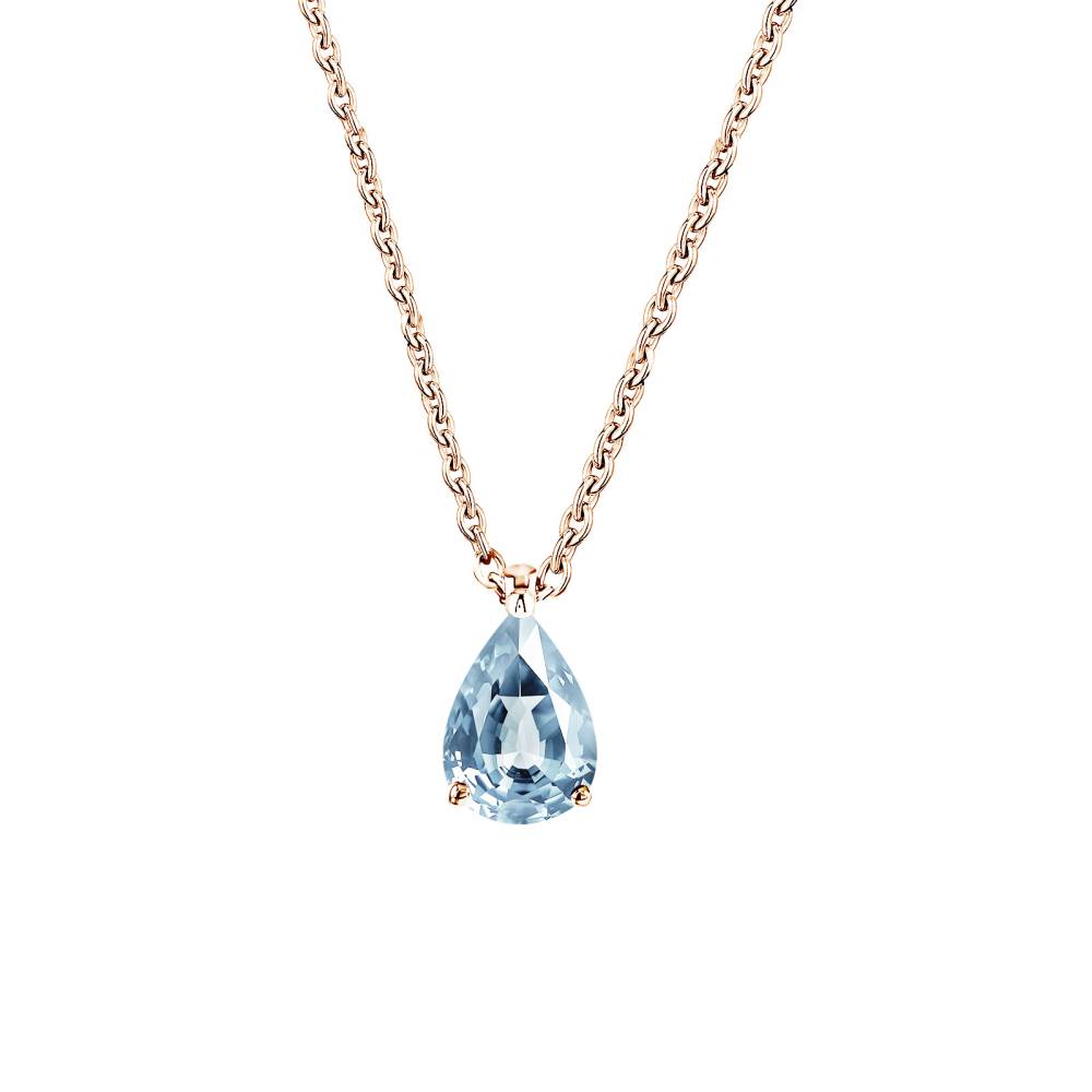 Pendant Rose gold Aquamarine and diamonds Lady Poire M 2