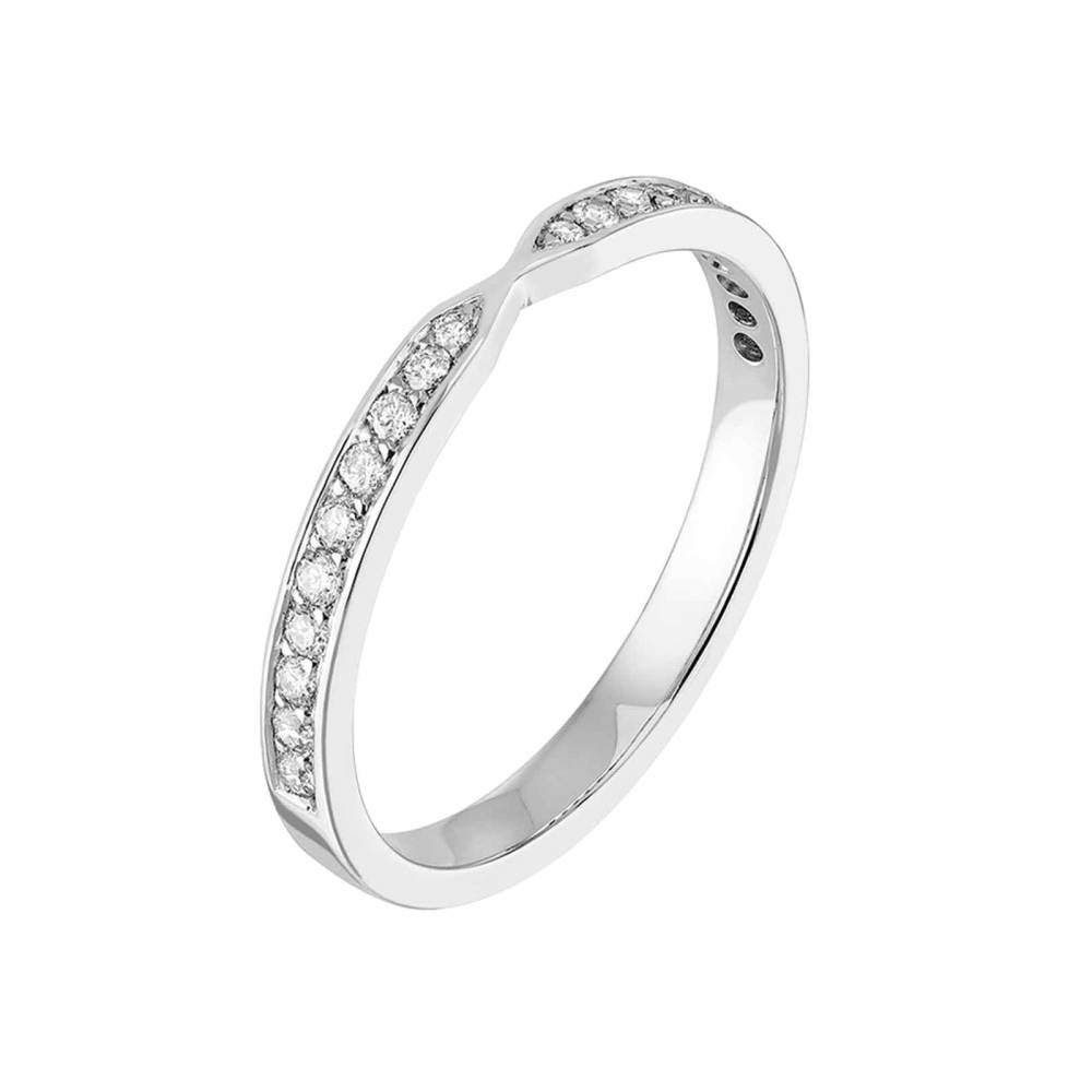 Wedding band White gold Diamond Lady Jonc Pavée 2