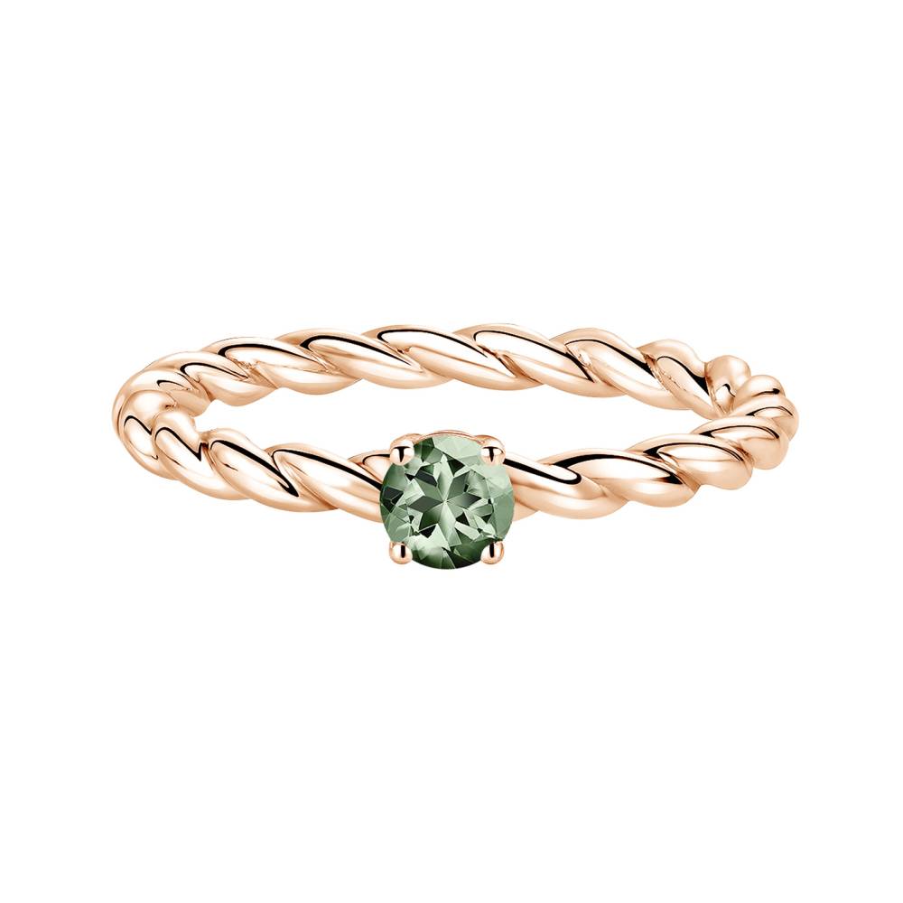 Ring Rose gold Green Sapphire and diamonds Capucine 4 mm 2