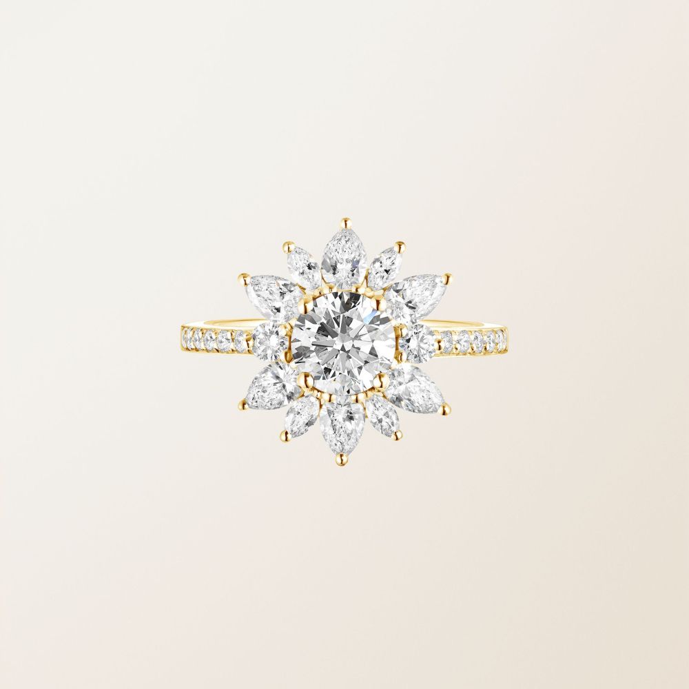 Bague Or jaune Diamant EverBloom Prima 2
