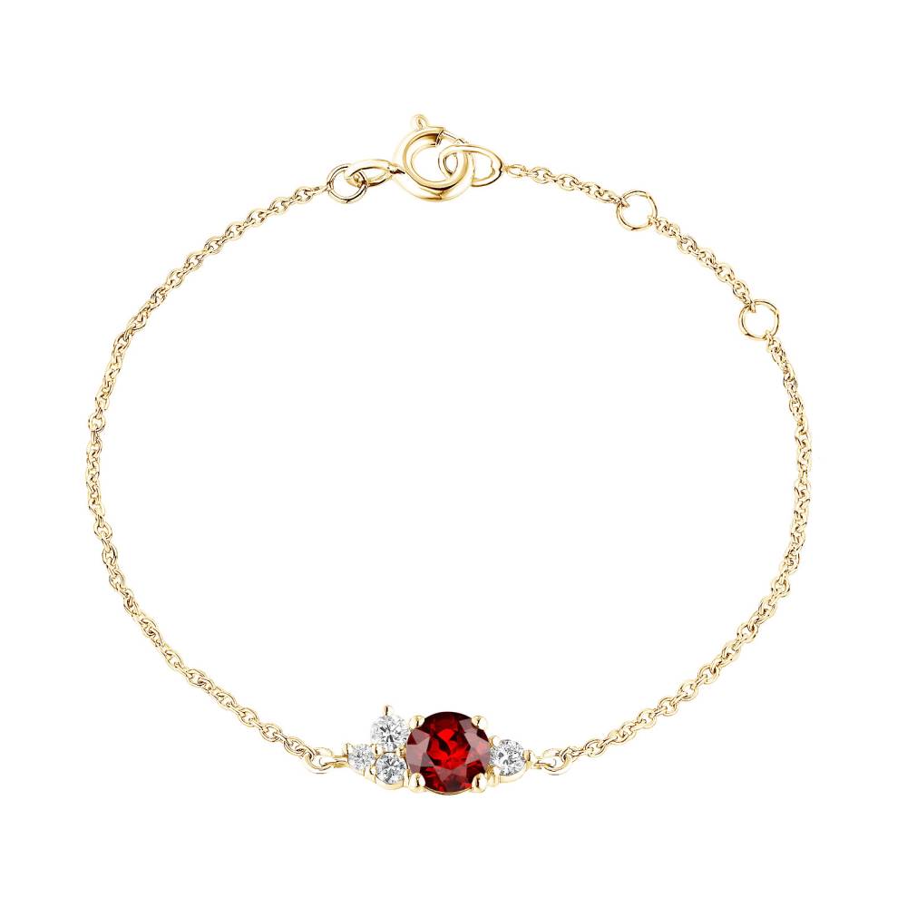 Bracelet Yellow gold Garnet and diamonds Baby EverBloom 2