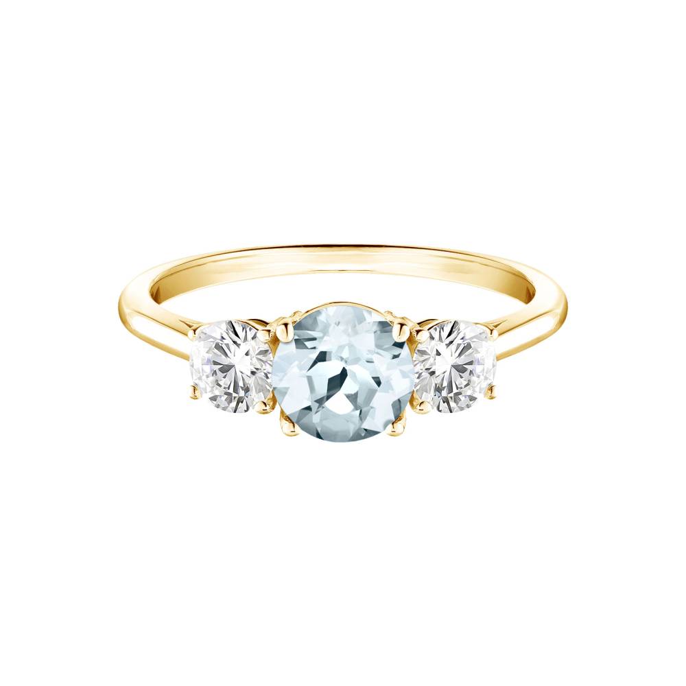 Ring Yellow gold Aquamarine Little Lady Duo 2