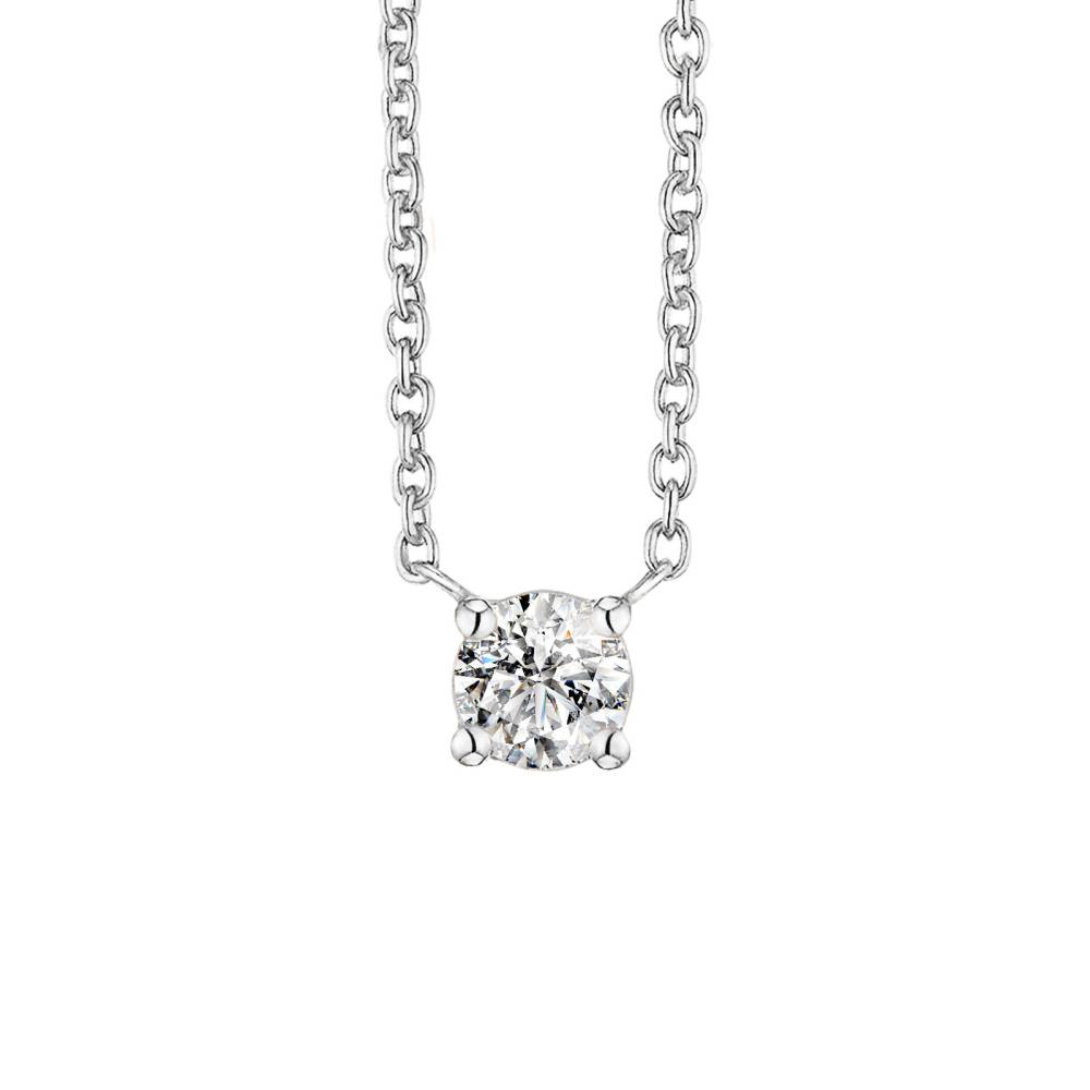 Pendentif Or blanc Diamant Lady 2