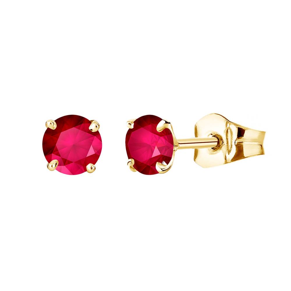 Earrings Yellow gold Ruby Lady XL 2