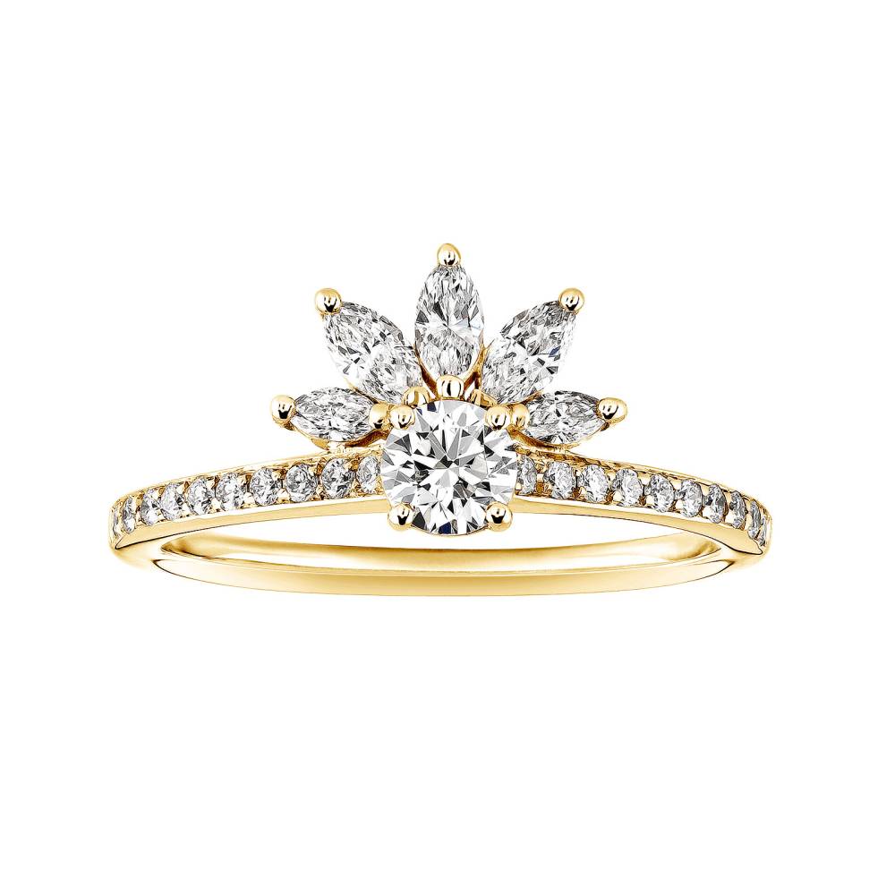 Ring Yellow gold Diamond EverBloom Pavée 4 mm 2