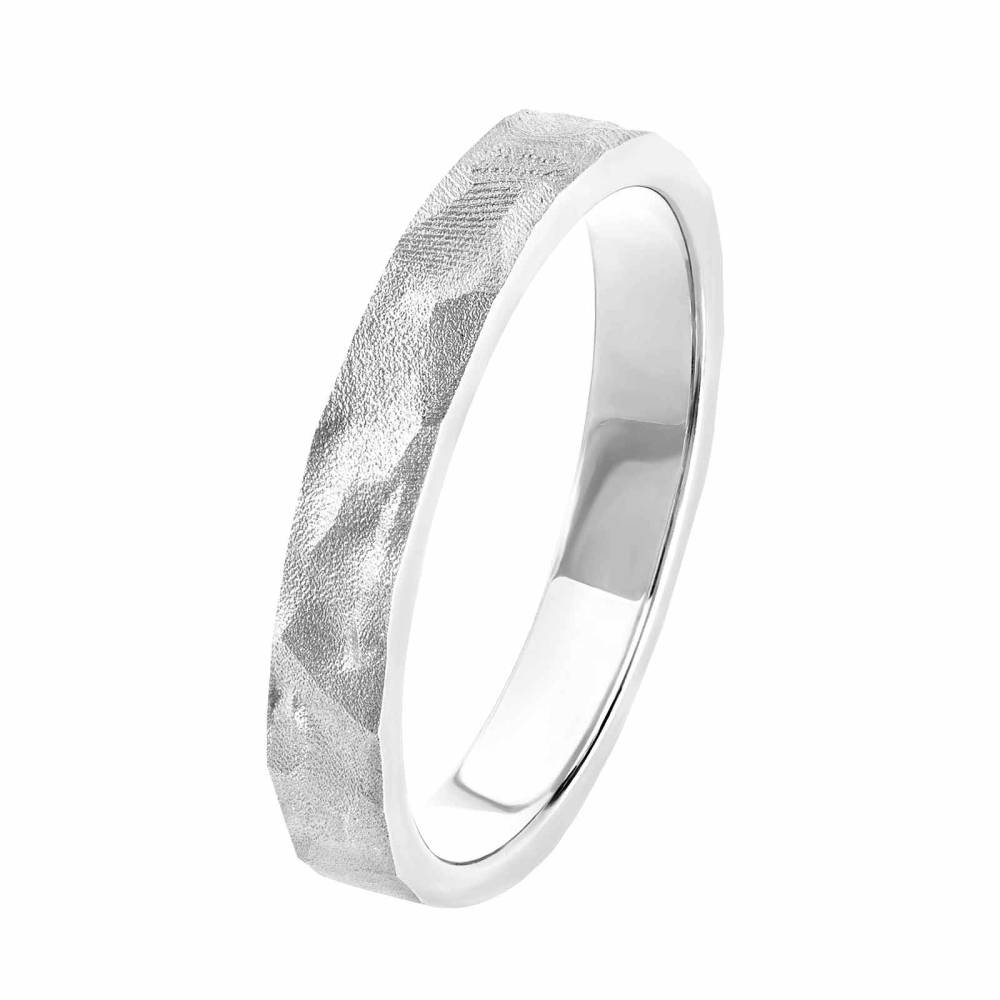 Wedding band Platinum St-Honoré 3 mm Martelée 2