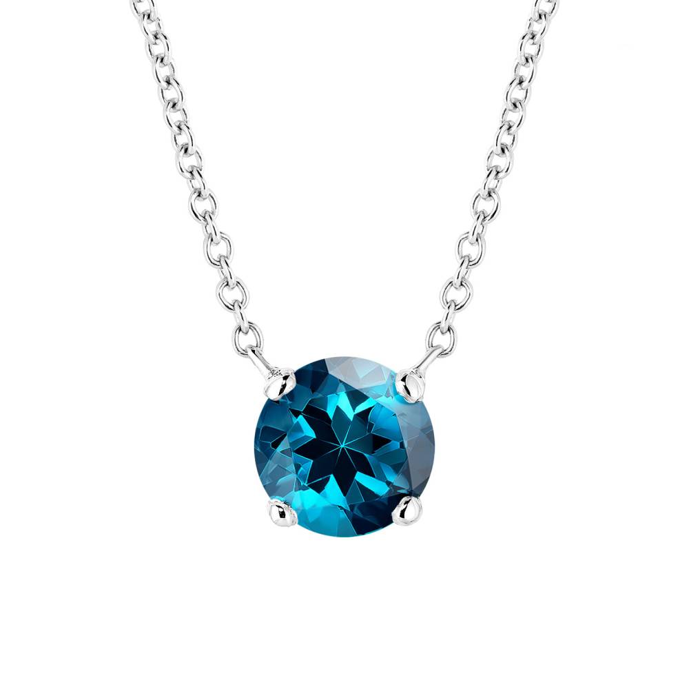 Pendant White gold London Blue Topaz Lady XXL 2