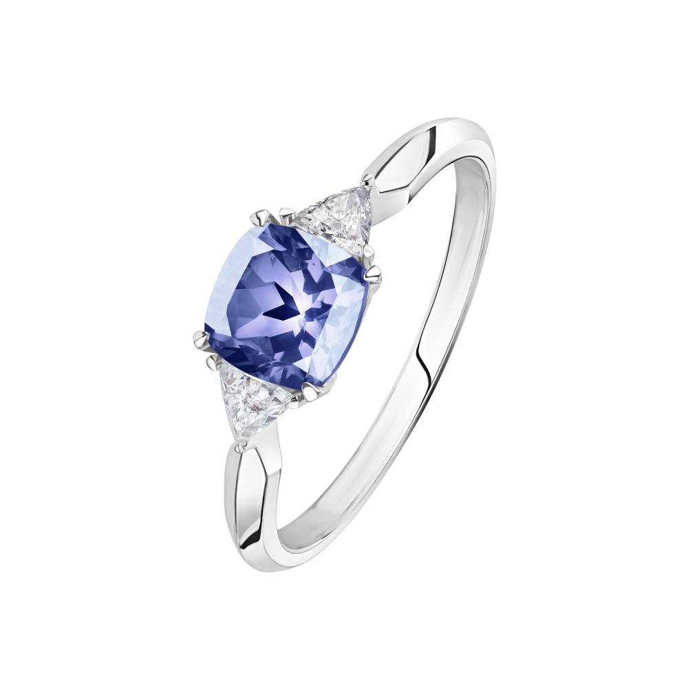 Ring White gold Tanzanite and diamonds Kennedy 2