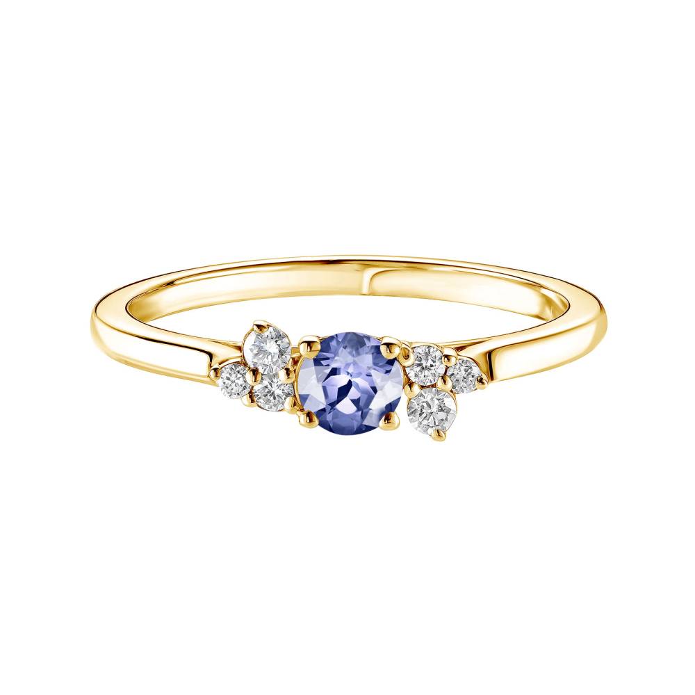 Ring Gelbgold Tansanit und diamanten Baby EverBloom 2