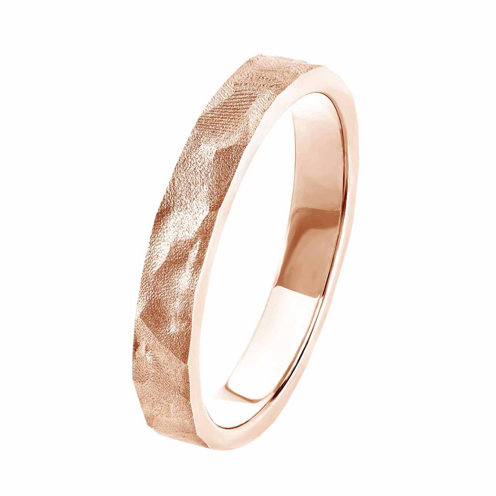 Wedding band Rose gold St-Honoré 3 mm Martelée 2