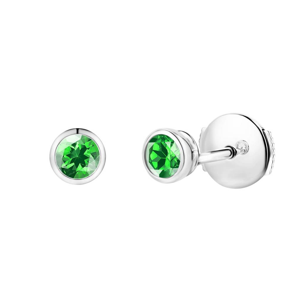 Earrings White gold Tsavorite Gemmyorama Solo 2