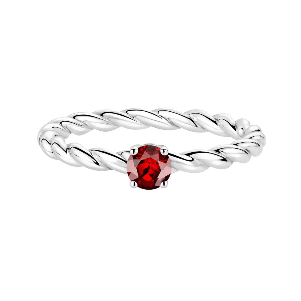 Ring Platinum Garnet and diamonds Capucine 4 mm 2