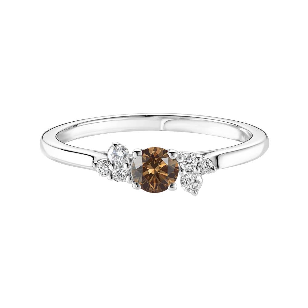 Ring Weißgold Schokoladendiamant und diamanten Baby EverBloom 2