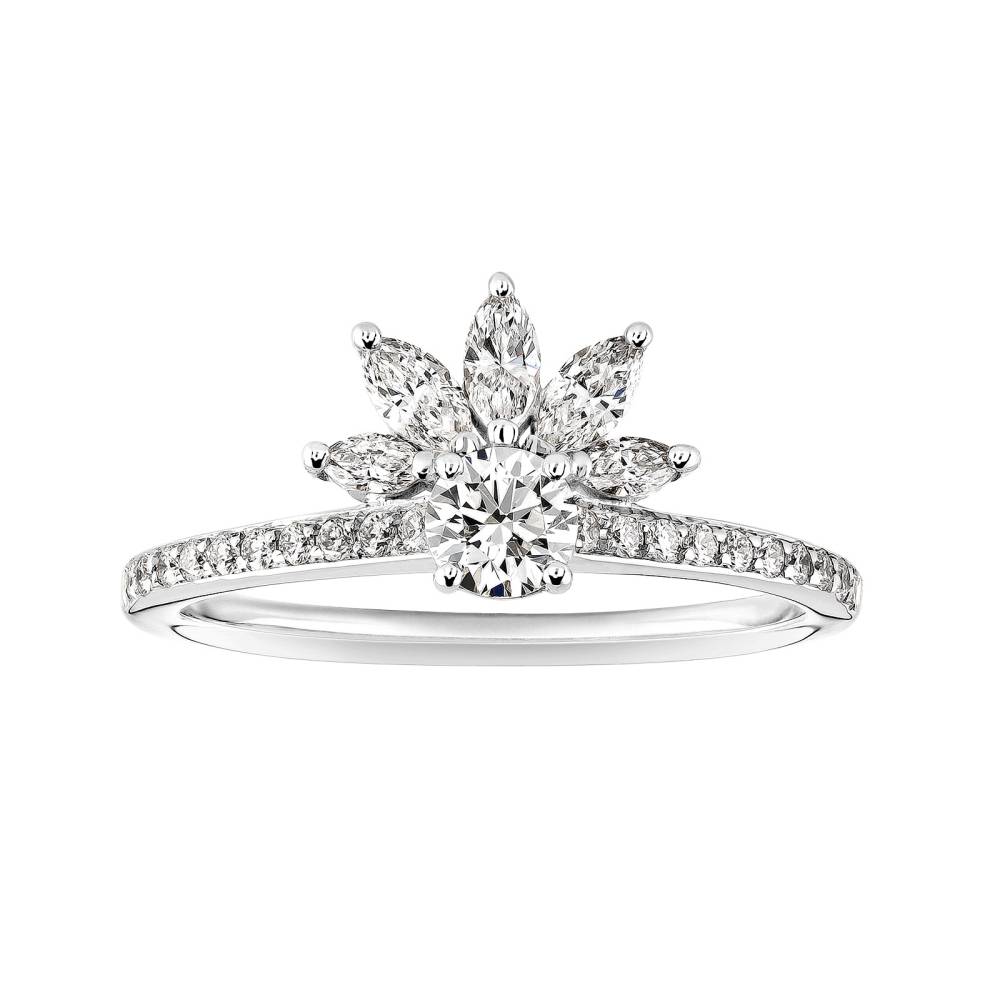 Ring White gold Diamond EverBloom Pavée 4 mm 2