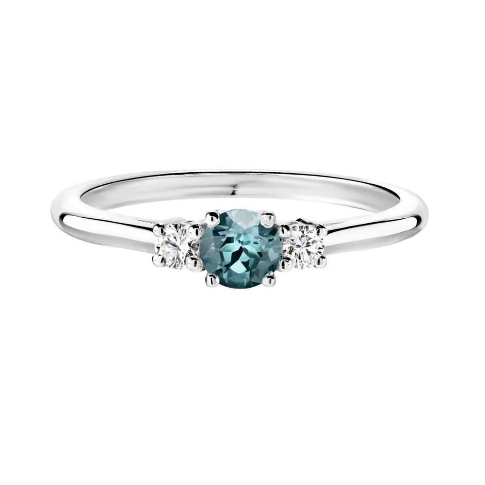 Ring Weißgold Saphir Blau Grau und diamanten Baby Lady Duo 2