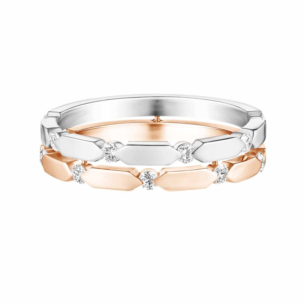 Ring White and rose gold Diamond MET Duo S 2