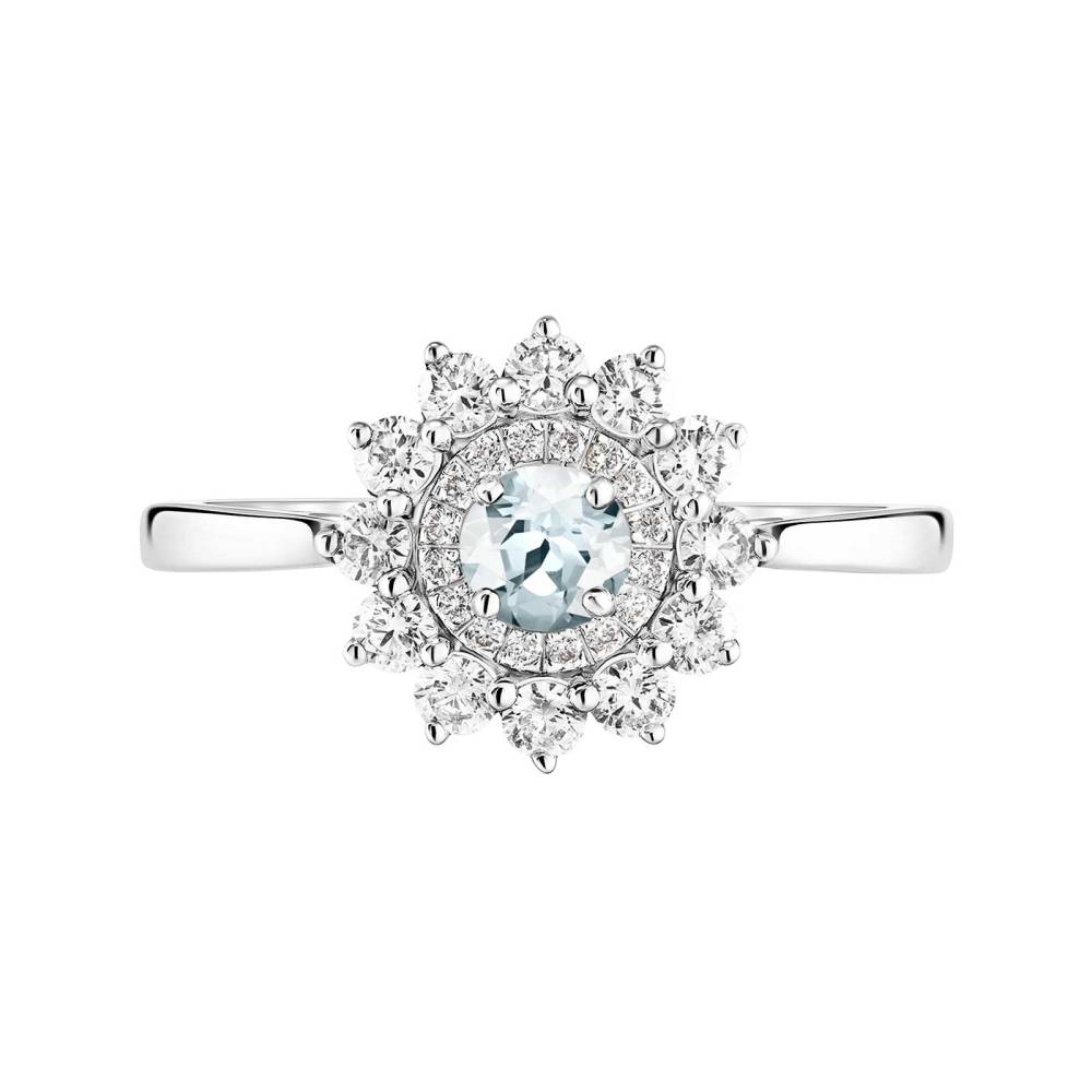 Ring White gold Aquamarine Lefkos 4 mm 2