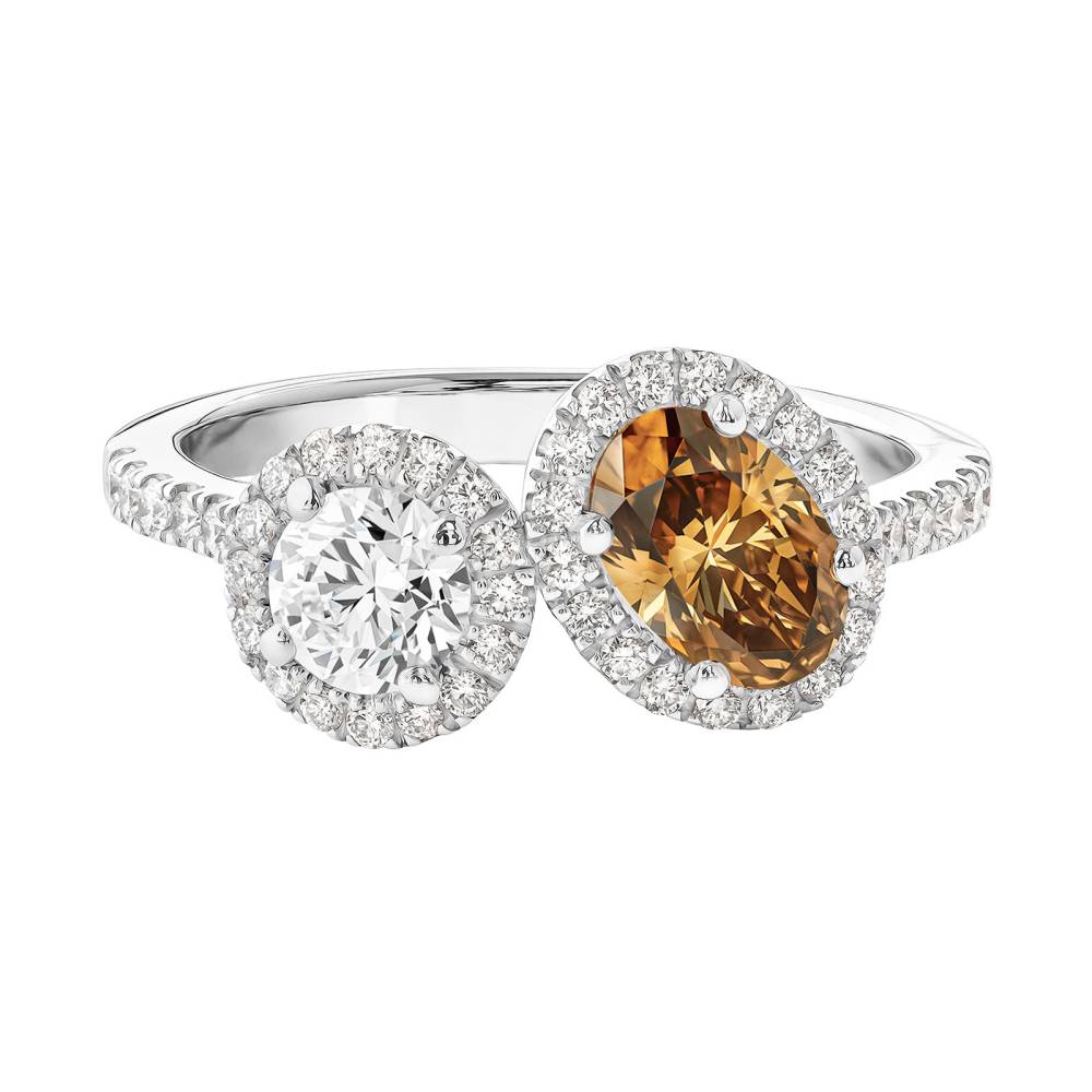 Ring Weißgold Cognac-Diamant und diamanten AlterEgo Ovale L 2