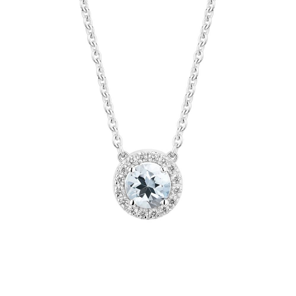 Pendant White gold Aquamarine and diamonds Rétromantique S 2