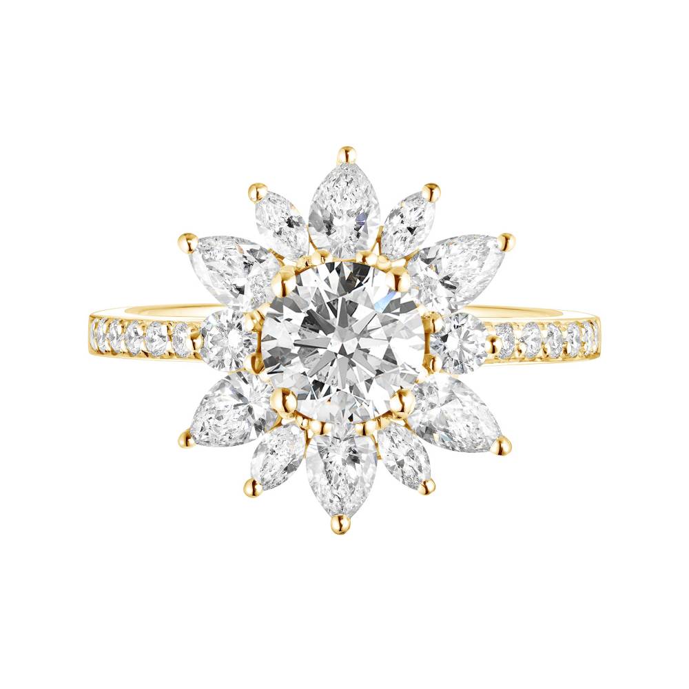 Bague Or jaune Diamant EverBloom Prima 2