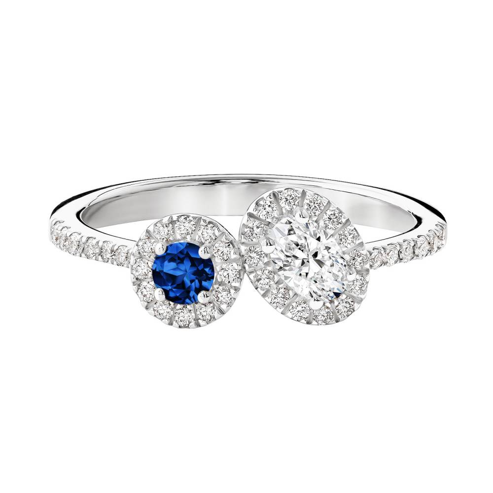 Ring Platinum Sapphire and diamonds AlterEgo Ovale 2