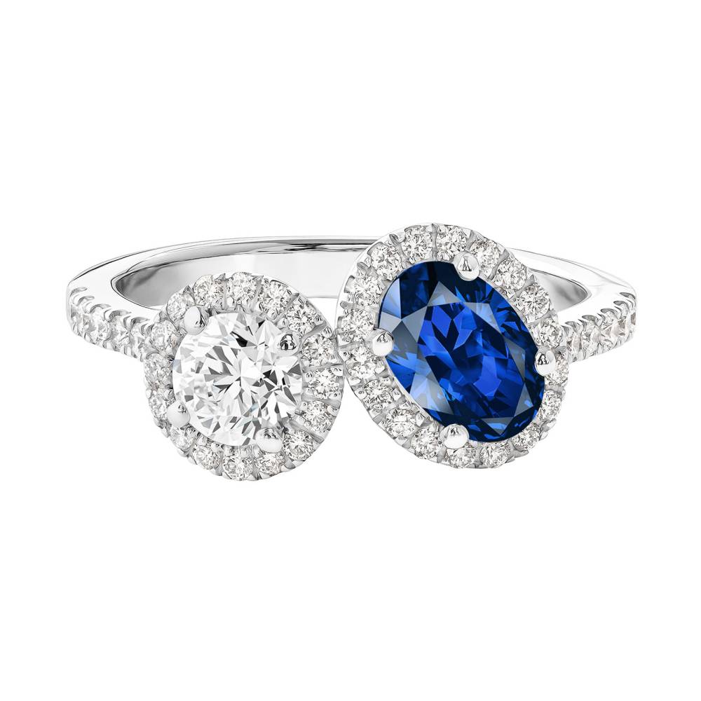 Bague Or blanc Saphir et diamants AlterEgo Ovale L 2