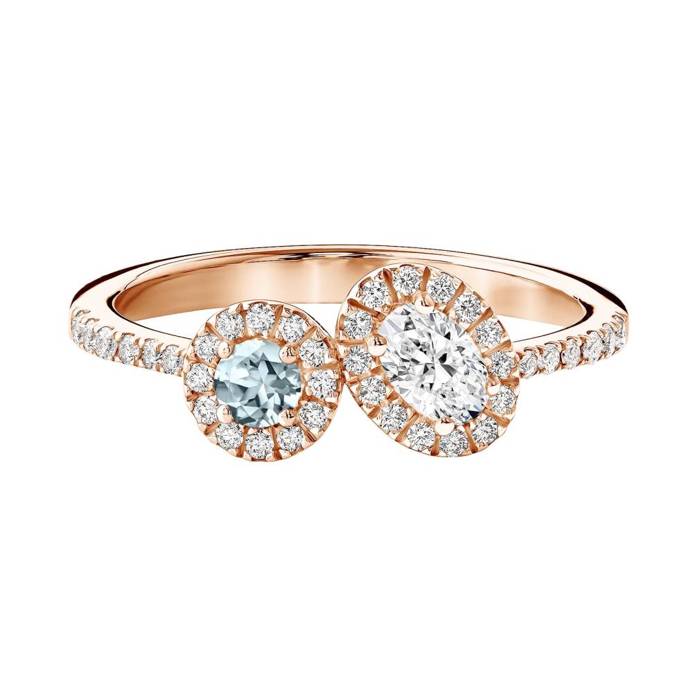 Ring Rose gold Aquamarine and diamonds AlterEgo Ovale 2